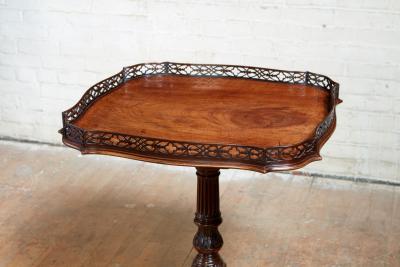  Chippendale Style Georgian Padouk Fretwork Tea Table