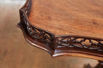  Chippendale Style Georgian Padouk Fretwork Tea Table