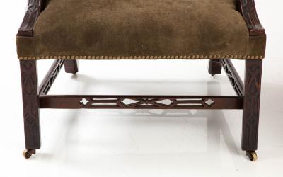  Chippendale Style Matched Pair of George III Gainsborough Chairs