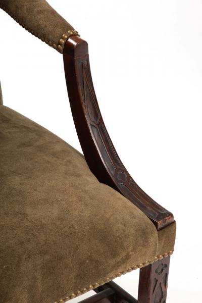  Chippendale Style Matched Pair of George III Gainsborough Chairs