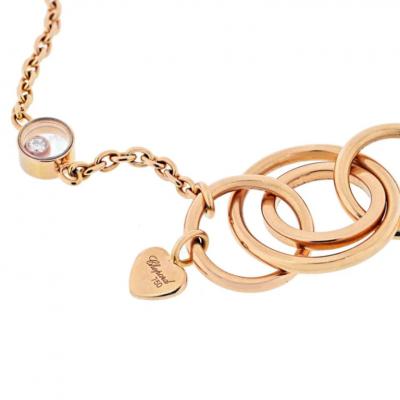  Chopard CHOPARD 18K ROSE GOLD HAPPY DIAMONDS NECKLACE