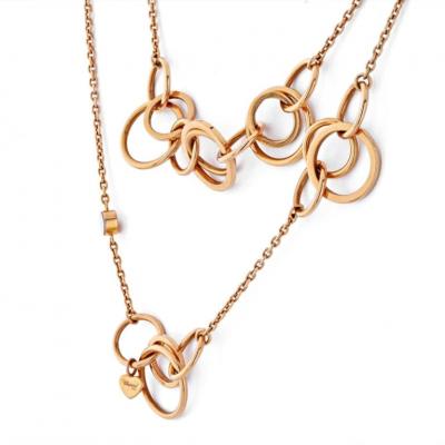 Chopard CHOPARD 18K ROSE GOLD HAPPY DIAMONDS NECKLACE