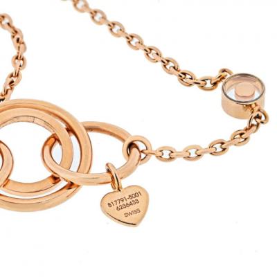  Chopard CHOPARD 18K ROSE GOLD HAPPY DIAMONDS NECKLACE