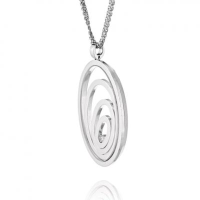  Chopard CHOPARD 18K WHITE GOLD HAPPY SPIRIT FLOATING DIAMOND NECKLACE