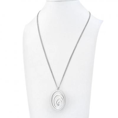  Chopard CHOPARD 18K WHITE GOLD HAPPY SPIRIT FLOATING DIAMOND NECKLACE