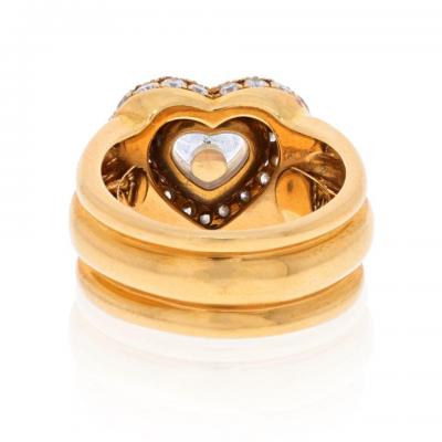  Chopard CHOPARD 18K YELLOW GOLD PAVE HEART SHAPE FLOATING DIAMOND RING