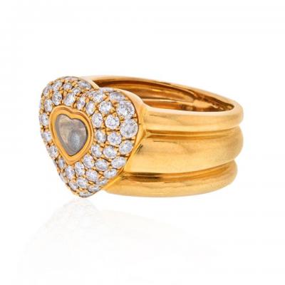  Chopard CHOPARD 18K YELLOW GOLD PAVE HEART SHAPE FLOATING DIAMOND RING