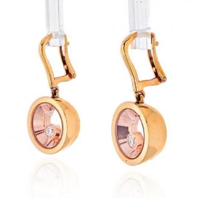 Chopard CHOPARD HAPPY DIAMONDS 18K ROSE GOLD EARRINGS