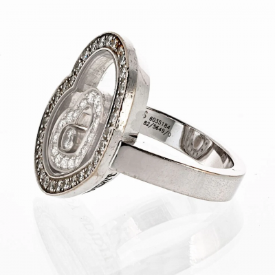  Chopard Chopard 18K White Gold Happy Spirit Heart Diamond Floating Ring