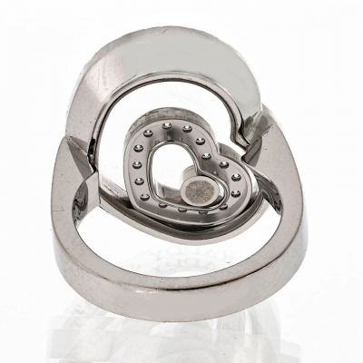  Chopard Chopard 18K White Gold Happy Spirit Heart Diamond Floating Ring