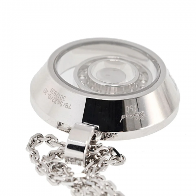  Chopard Chopard 18K White Gold Happy Spirit Round Diamond Necklace