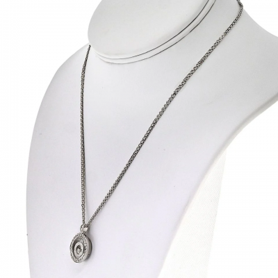  Chopard Chopard 18K White Gold Happy Spirit Round Diamond Necklace