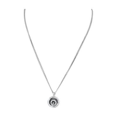  Chopard Chopard 18K White Gold Happy Spirit Round Diamond Necklace
