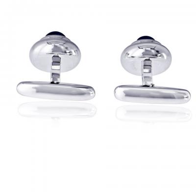 Chopard Chopard 18K White Gold Sapphire Mens Cuff Links