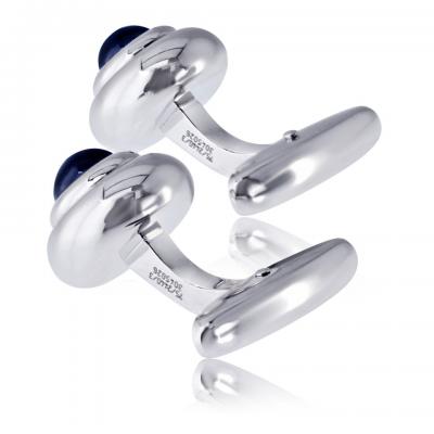  Chopard Chopard 18K White Gold Sapphire Mens Cuff Links