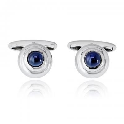 Chopard Chopard 18K White Gold Sapphire Mens Cuff Links