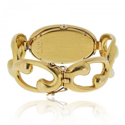  Chopard Chopard 18K Yellow Gold Oval Link Bracelet Wrist Watch