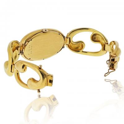  Chopard Chopard 18K Yellow Gold Oval Link Bracelet Wrist Watch