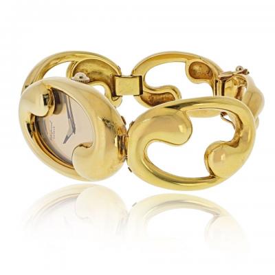  Chopard Chopard 18K Yellow Gold Oval Link Bracelet Wrist Watch
