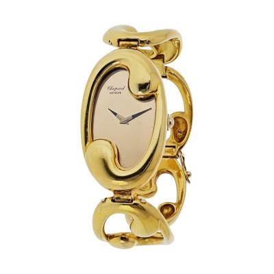 Chopard Chopard 18K Yellow Gold Oval Link Bracelet Wrist Watch