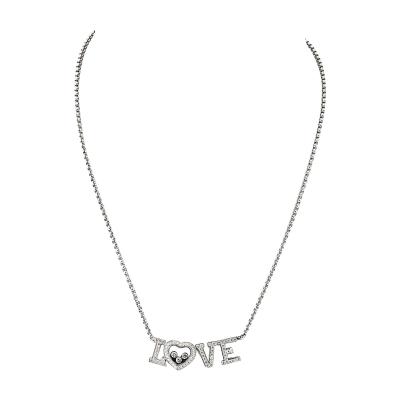  Chopard Chopard Happy Diamonds 18K White Gold 0 72cttw Diamond Love Word Necklace