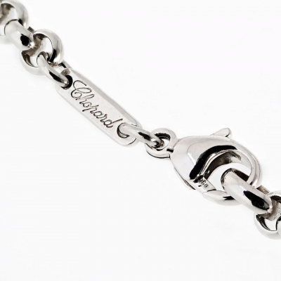  Chopard Chopard Happy Diamonds 18K White Gold 2 05cttw Pave Double Row Round Necklace