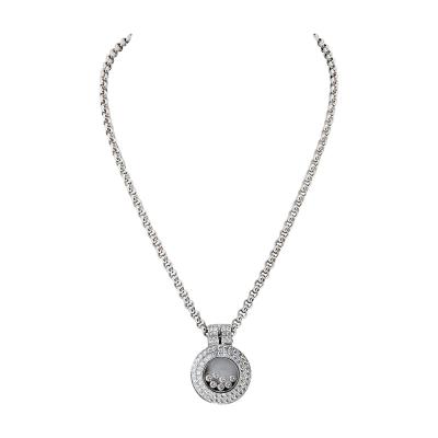  Chopard Chopard Happy Diamonds 18K White Gold 2 05cttw Pave Double Row Round Necklace