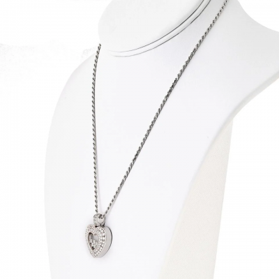  Chopard Chopard Happy Diamonds 18K White Gold Five Floating Diamond Heart Necklace