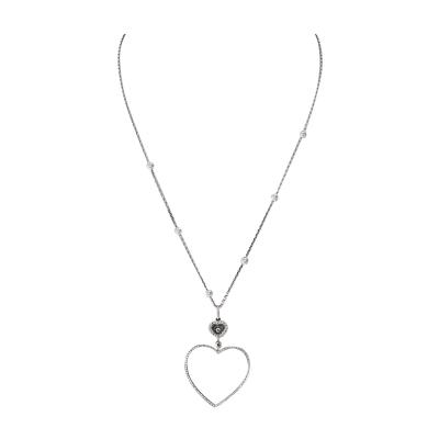  Chopard Chopard Happy Diamonds 18K White Gold Happy Diamond Open Heart 0 70cttw Necklace