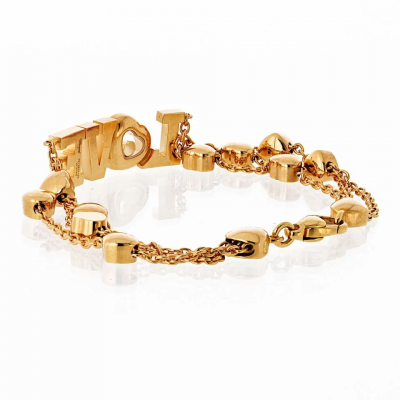  Chopard Chopard Happy Diamonds 18K Yellow Gold Love 0 28cttw Diamond Bracelet