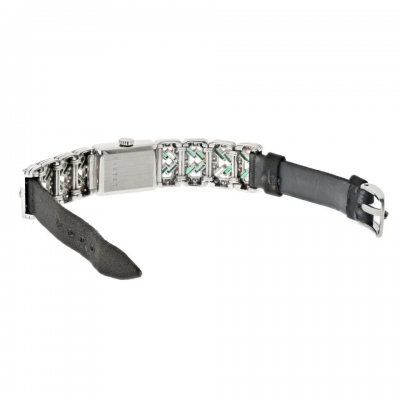 Chopard Chopard Platinum Deco Diamond And Green Emerald Watch