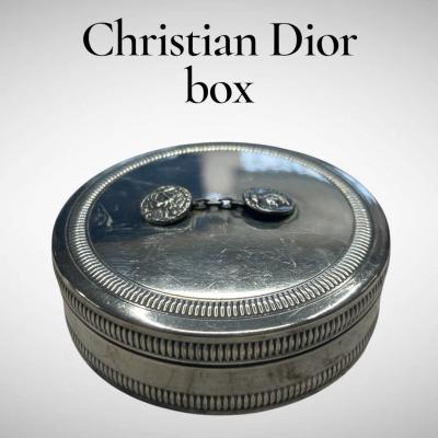  Christian Dior 1970s Silver plated decorative box Christian DIOR