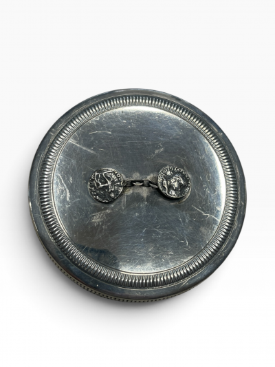  Christian Dior 1970s Silver plated decorative box Christian DIOR