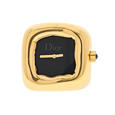  Christian Dior CHRISTIAN DIOR 18K YELLOW GOLD NOUGAT WATCH RING