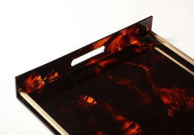  Christian Dior Christian Dior Faux Tortoise Brass Tray France c 1960 70 s