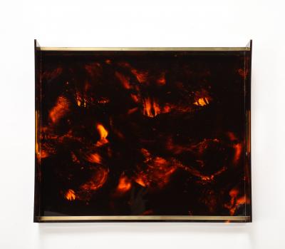  Christian Dior Christian Dior Faux Tortoise Brass Tray France c 1960 70 s