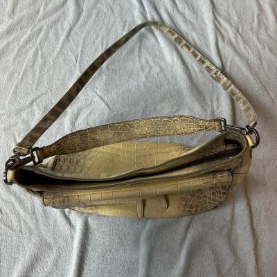  Christian Dior DIOR LARGE SOFT SADDLE WHITE HIMALAYAN crocodile HANDBAG