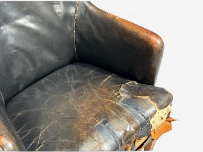  Christiansen Larsen Svend ge Madsen Highback Chair Leather Nut Wood Denmark 1947