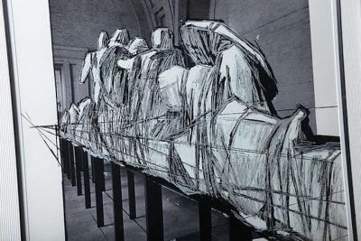  Christo Christo Wrapped Statues Silkscreen Photo Collage circa 1988