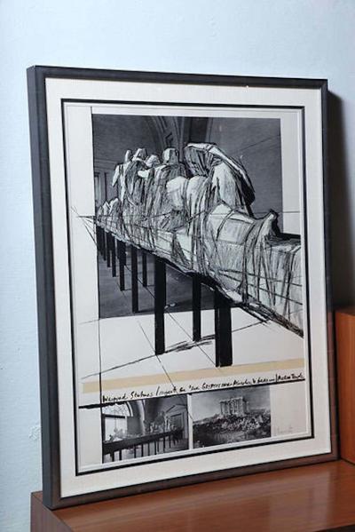  Christo Christo Wrapped Statues Silkscreen Photo Collage circa 1988