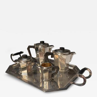  Christofle 1930s Silver plated Art D co tea set in the style of Christofle