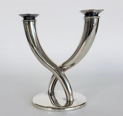  Christofle 1950s Gio Ponti Cornucopia Candelabra for Christophle France Stamped