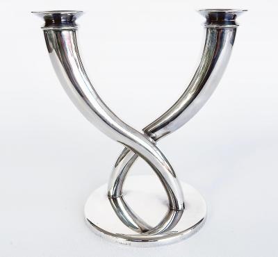  Christofle 1950s Gio Ponti Cornucopia Candelabra for Christophle France Stamped