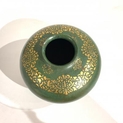  Christofle A Bronze Patinated and Vermeil Decorated Vase by Christofle signed