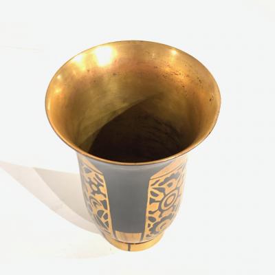  Christofle A Bronze Vermeil Vase by Christofle signed