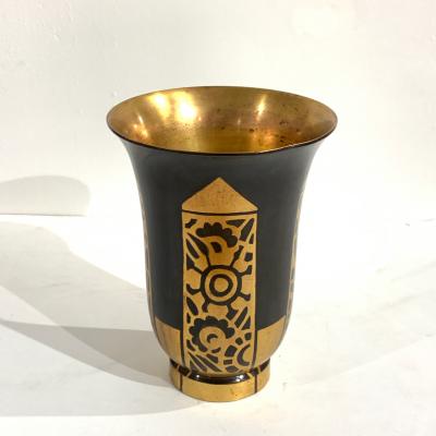 Christofle A Bronze Vermeil Vase by Christofle signed