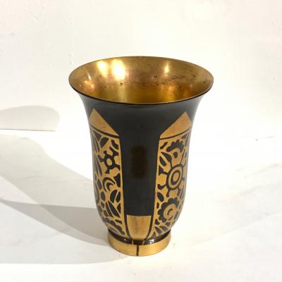  Christofle A Bronze Vermeil Vase by Christofle signed