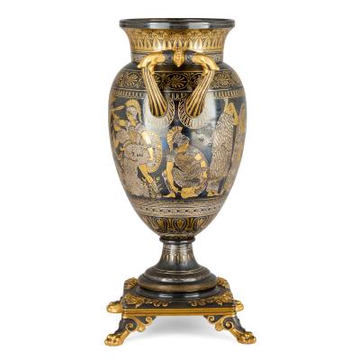  Christofle A Neo Grec Gilt and Patinated Bronze Amphora Vase Attributed to Christofle
