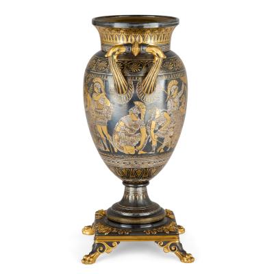  Christofle A Neo Grec Gilt and Patinated Bronze Amphora Vase Attributed to Christofle