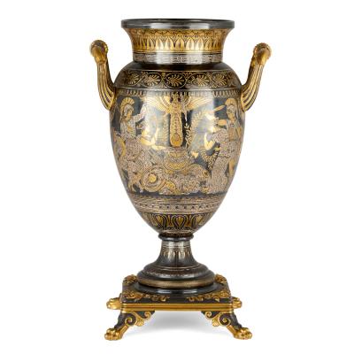  Christofle A Neo Grec Gilt and Patinated Bronze Amphora Vase Attributed to Christofle